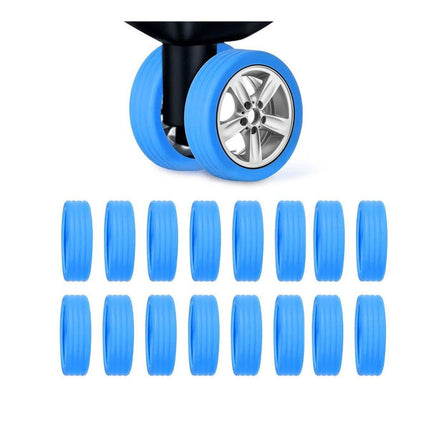 16PCS Silicone Luggage Wheels Cover Caster Shoes Wheel Protector for Luggage - Black.