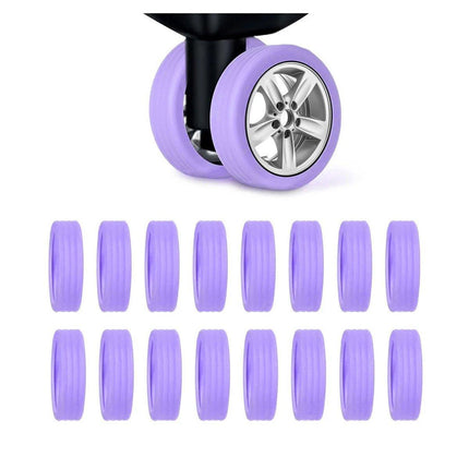 16PCS Silicone Luggage Wheels Cover Caster Shoes Wheel Protector for Luggage - Black.