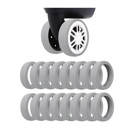 16PCS Silicone Luggage Wheels Cover Caster Shoes Wheel Protector for Luggage - Black.