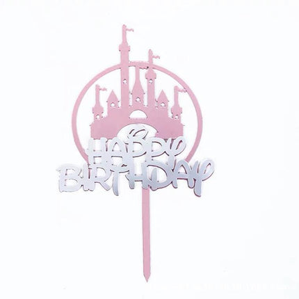 Up to 20pcs Princess Cake Topper Castle Cupcake Party Birthday Supplies Pink - 1pc.
