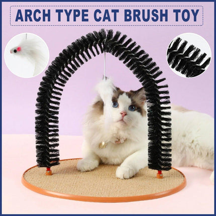 Arch Cat Scrub Brush Pet Grooming Toy Self Groomer Tickle Device for Cats.