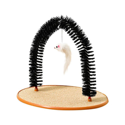 Arch Cat Scrub Brush Pet Grooming Toy Self Groomer Tickle Device for Cats.