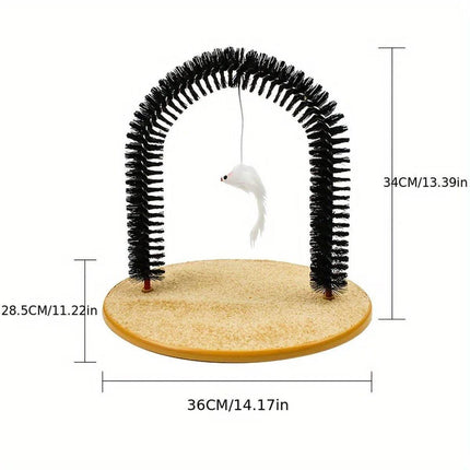 Arch Cat Scrub Brush Pet Grooming Toy Self Groomer Tickle Device for Cats.