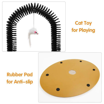 Arch Cat Scrub Brush Pet Grooming Toy Self Groomer Tickle Device for Cats.