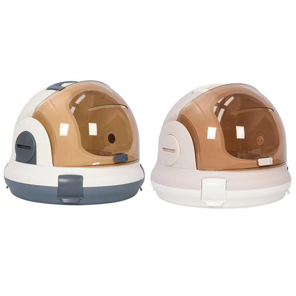 Portable Cat Carrier Space Capsule Large Capacity Aviation Travel Kitty Basket - Grey.