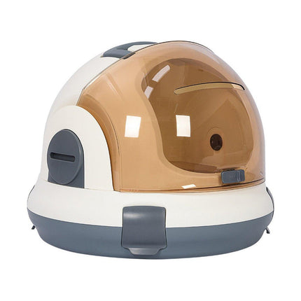 Portable Cat Carrier Space Capsule Large Capacity Aviation Travel Kitty Basket - Grey.