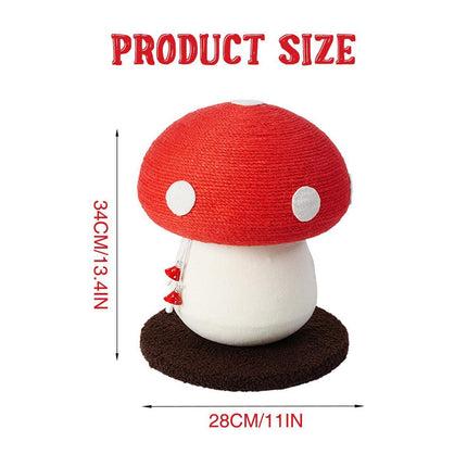 Red Mushroom Cat Climbing Frame Vertical Scratching Post Board Pet Furniture.
