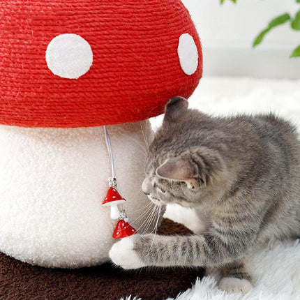 Red Mushroom Cat Climbing Frame Vertical Scratching Post Board Pet Furniture.