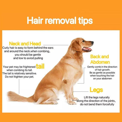 Pet Hair Removal Brush Deshedding Tool for Cats Dogs Grooming Comb Fur Remover - Purple.