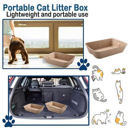 5pcs Disposable Cat Litter Pan Open Design Easy Clean Litter Box Pet Cleaning.