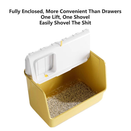 Large Fully Enclosed Cat Litter Box with Lid Odor Control Litter Pan for Cats - Green.