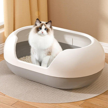 Large Semi Closed Cat Litter Box Covered Litter Pan for Cats Easy Clean Design - Green.