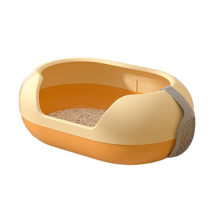 Large Semi Closed Cat Litter Box Covered Litter Pan for Cats Easy Clean Design - Green.