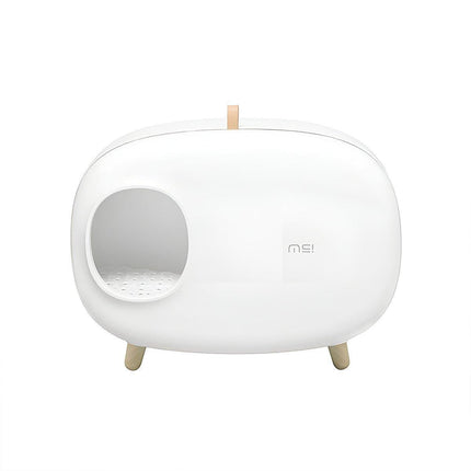 Cat Litter Box Semi-closed Cat Supplies Cat Toilet Drawer Large Cat Litter Box - White.