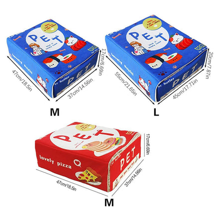 Rectangular Cookie Box Pet Bed for Cats Dogs Cat Bed Kitten Puppy Soft Pet House - Blue M.