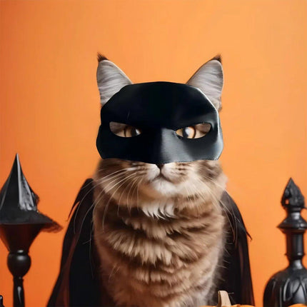 Halloween Bat Mask Cat Mask Pet Costume Accessories for Small Dogs Cats Outfit - XS.