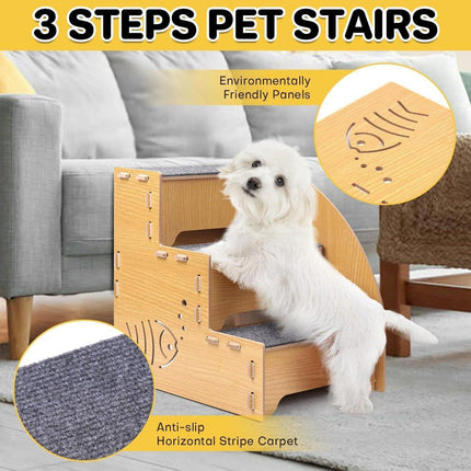 Wooden Pet Climbing Ladder Bed Step Frame Durable Climbing Frame for Small Pets.