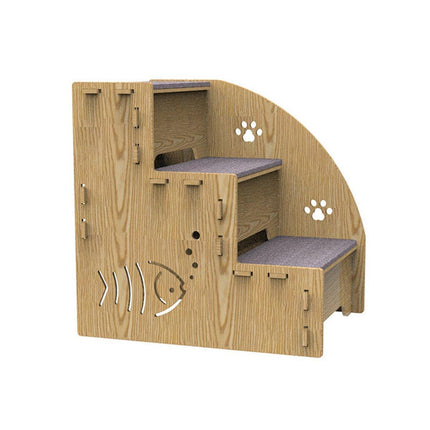 Wooden Pet Climbing Ladder Bed Step Frame Durable Climbing Frame for Small Pets.