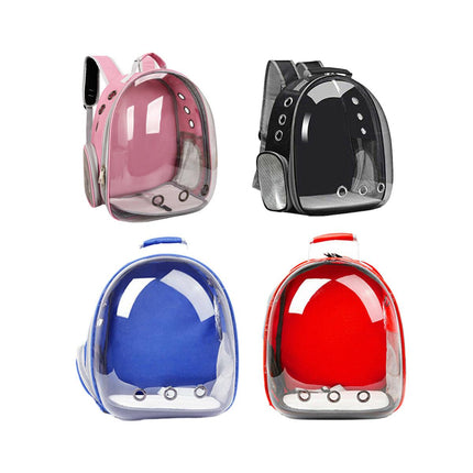 Pet Outdoor Carrier Backpack Cat Dog Puppy Travel Space Capsule Shoulder Bag - Black.