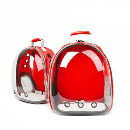 Pet Outdoor Carrier Backpack Cat Dog Puppy Travel Space Capsule Shoulder Bag - Black.