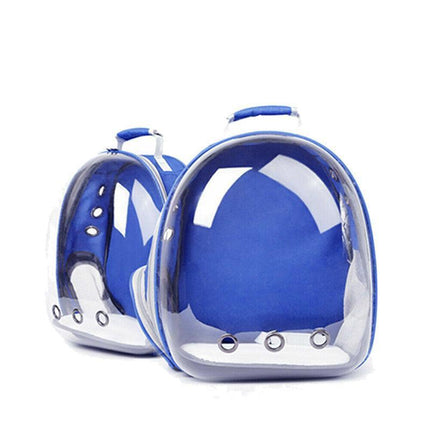 Pet Outdoor Carrier Backpack Cat Dog Puppy Travel Space Capsule Shoulder Bag - Black.