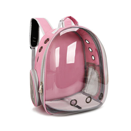 Pet Outdoor Carrier Backpack Cat Dog Puppy Travel Space Capsule Shoulder Bag - Black.