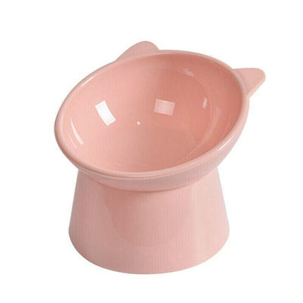 Elevated Pet Bowl Cat Dog Feeder Food Water High-Foot Anti Vomiting Tilted Bowl - Blue.