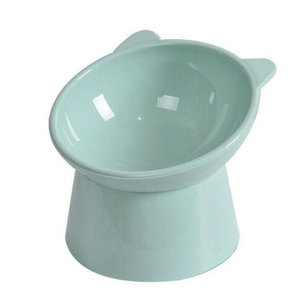 Elevated Pet Bowl Cat Dog Feeder Food Water High-Foot Anti Vomiting Tilted Bowl - Green.