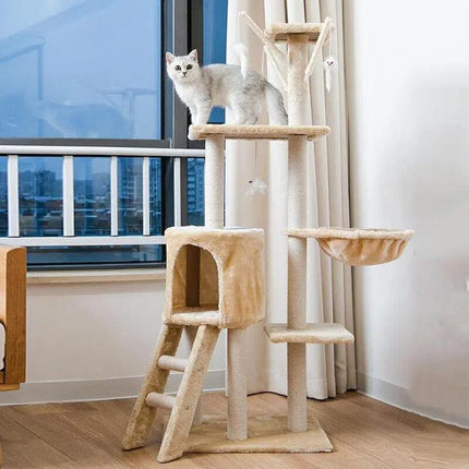 Cat Tree Scratching Post Gym House Condo Scratcher Furniture Tower - Brown.
