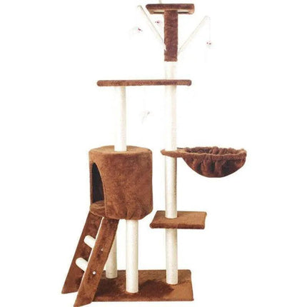 Cat Tree Scratching Post Gym House Condo Scratcher Furniture Tower - Brown.