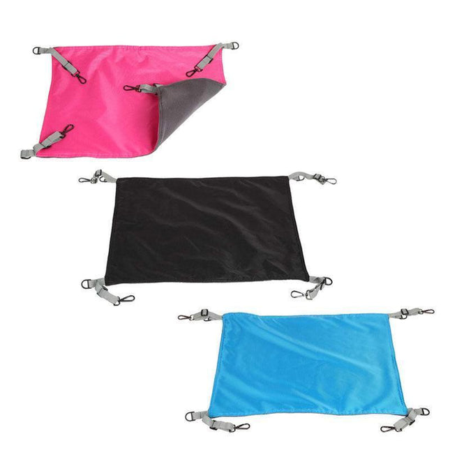 Waterproof Cat Hammock Hanging Bed Double Layer Dual Side Sleep Cage Swing Chair - Pink.
