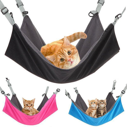 Waterproof Cat Hammock Hanging Bed Double Layer Dual Side Sleep Cage Swing Chair - Pink.