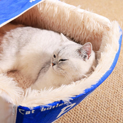 Rectangular Cookie Box Pet Bed for Cats Dogs Cat Bed Kitten Puppy Soft Pet House - Red M.