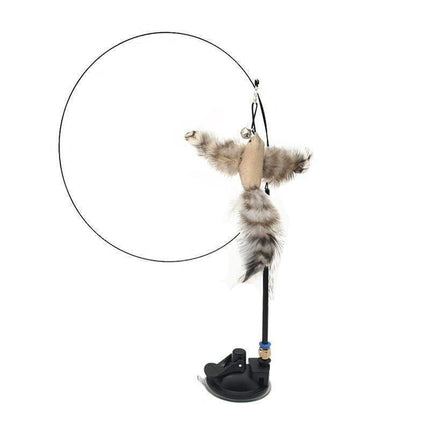 Cat Play Toy Simulation Birds Teaser Wand Interactive Stick with Suction Cup - 1.