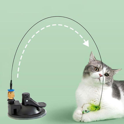 Cat Play Toy Simulation Birds Teaser Wand Interactive Stick with Suction Cup - 2.