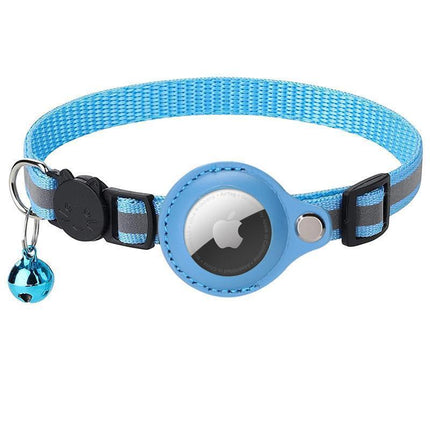Reflective Pet Collar with Holder for AirTag Tracker – Anti-Lost Cat Dog Tag - Orange.