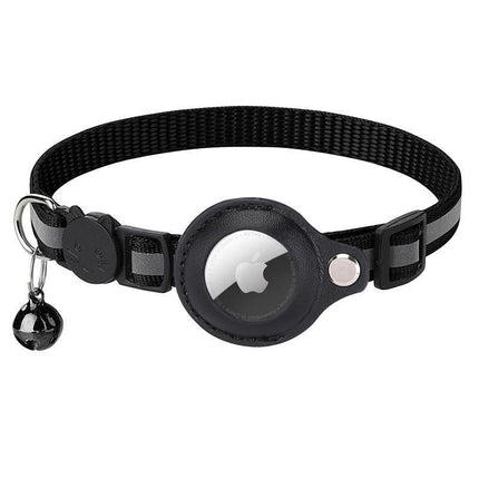 Reflective Pet Collar with Holder for AirTag Tracker – Anti-Lost Cat Dog Tag - Purple.