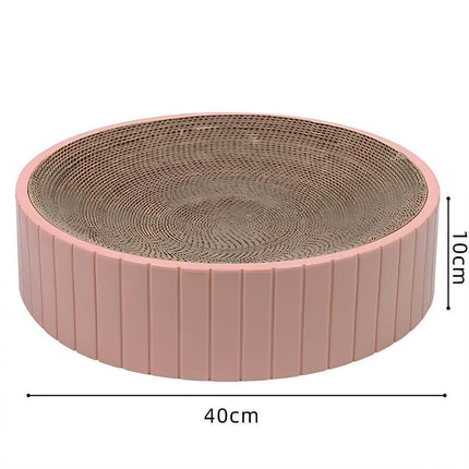 2In1 Cat Scratching Board Round Cat Scratcher Pad Lounge Bed Bowl Pet Sofa House - Blue.