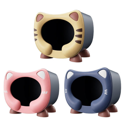 Semi Closed Cat Nest Soft Cozy Pet Bed for Cats Small Animals Indoor Sleeping - Blue.