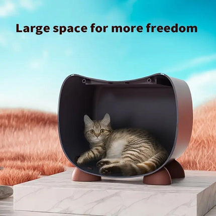 Semi Closed Cat Nest Soft Cozy Pet Bed for Cats Small Animals Indoor Sleeping - Blue.
