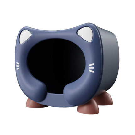 Semi Closed Cat Nest Soft Cozy Pet Bed for Cats Small Animals Indoor Sleeping - Blue.