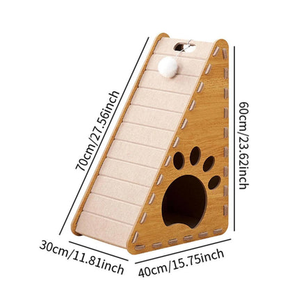 Triangle Cat Scratch Board Felt Claw Pad Vertical Nest Durable All Season Use.