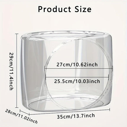 Transparent Capsule Cat Litter Box Semi Enclosed Cat House for Indoor Use.