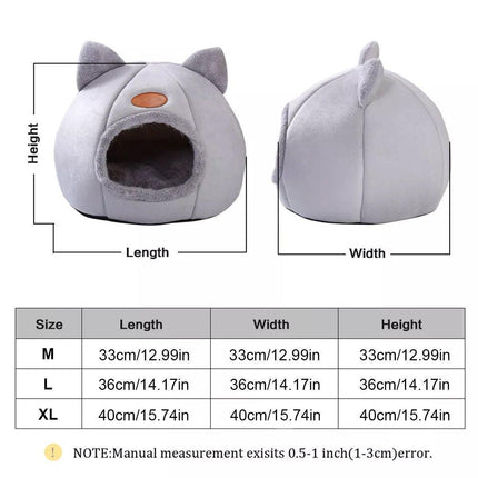 Cat Bed Winter Warm Enclosed Pet House Cozy Indoor Sleeping Nest for Cold Weather - XL.