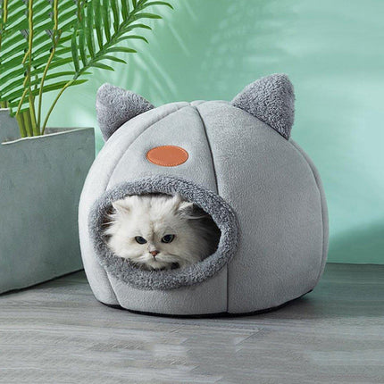 Cat Bed Winter Warm Enclosed Pet House Cozy Indoor Sleeping Nest for Cold Weather - XL.