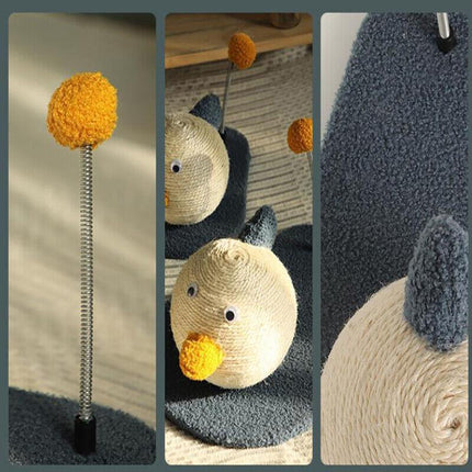 Cat Scratching Post Toy with Ball Claw Grinding Rope Tree for Indoor Play - Large.