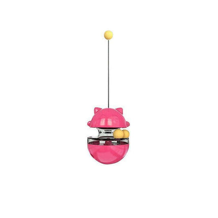 Cat Treat Dispenser Toy Ball Kitten Selfplay Interactive Tumbler Multifunction - Green.