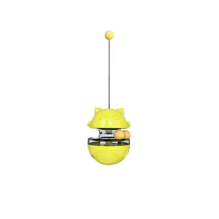 Cat Treat Dispenser Toy Ball Kitten Selfplay Interactive Tumbler Multifunction - Green.