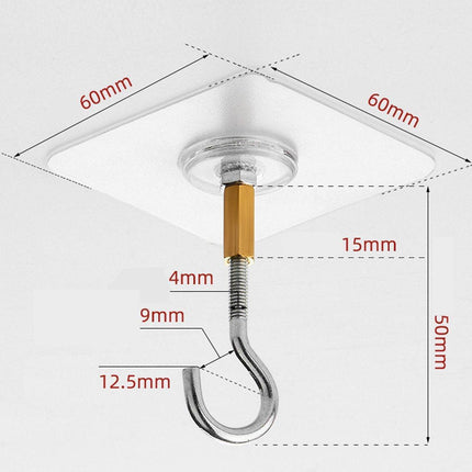 12 PCS Heavy Duty Self Adhesive Hooks Stainless Steel Ceiling Hooks for Home - Open.