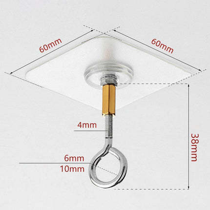 12 PCS Heavy Duty Self Adhesive Hooks Stainless Steel Ceiling Hooks for Home - Open.
